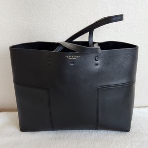 Tory Burch Black Leather Tote Bag